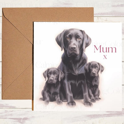 Black Labrador Mother's Day | Greeting Card for Mum | Mother's Day Card