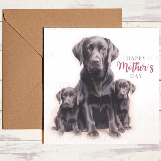 Black Labrador Mother's Day | Greeting Card for Mum | Mother's Day Card