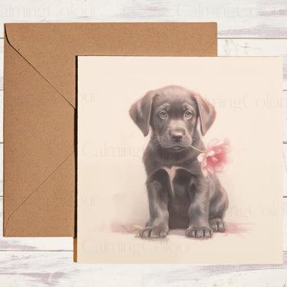 Black Labrador Puppy Mother's Day | Greeting Card for Mum | Mother's Day Card