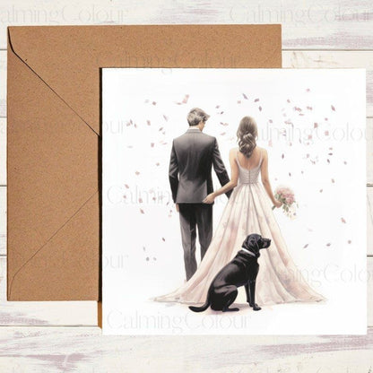 Black Labrador | Wedding Couple | Wedding Card | Calming Colour