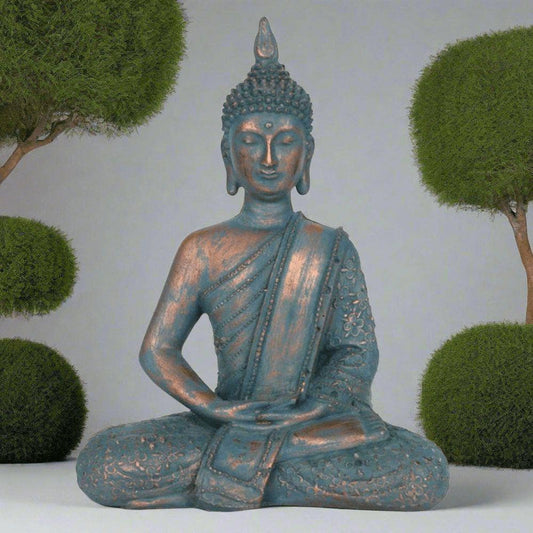 Blue Buddha in Seated Position | Copper | Calming Colour