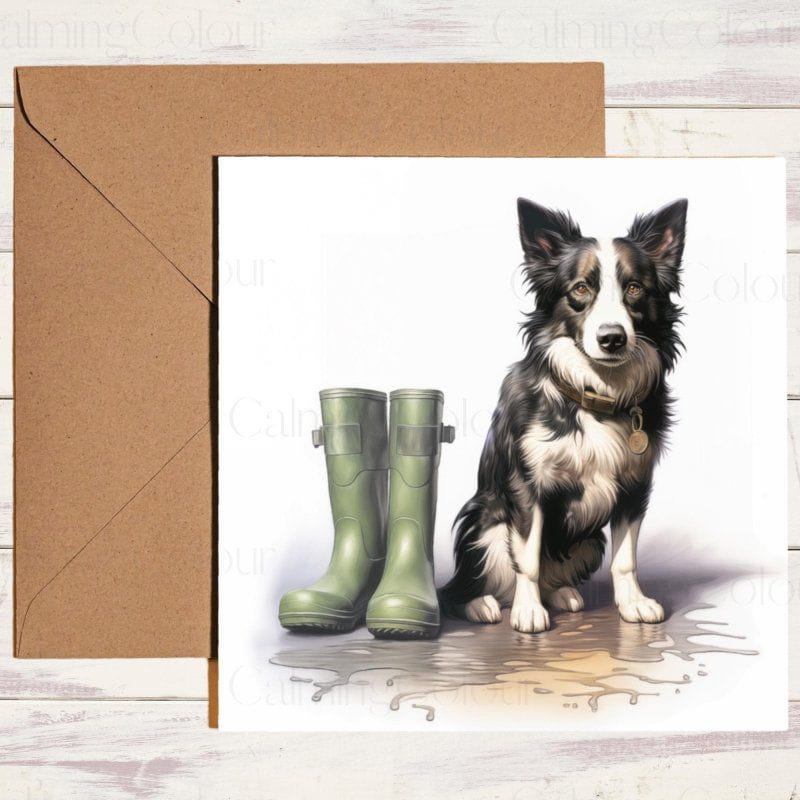 Border Collie Father's Day Card | Dad Greetings | With Love | Father's Day