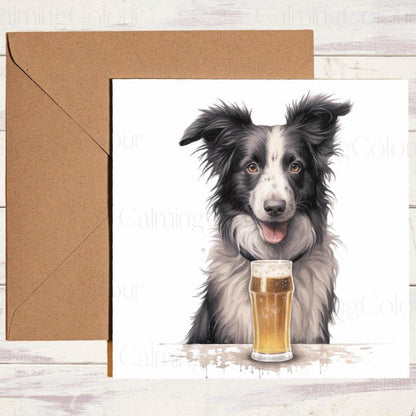 Border Collie Father's Day Card | Dad Greetings | With Love | Father's Day