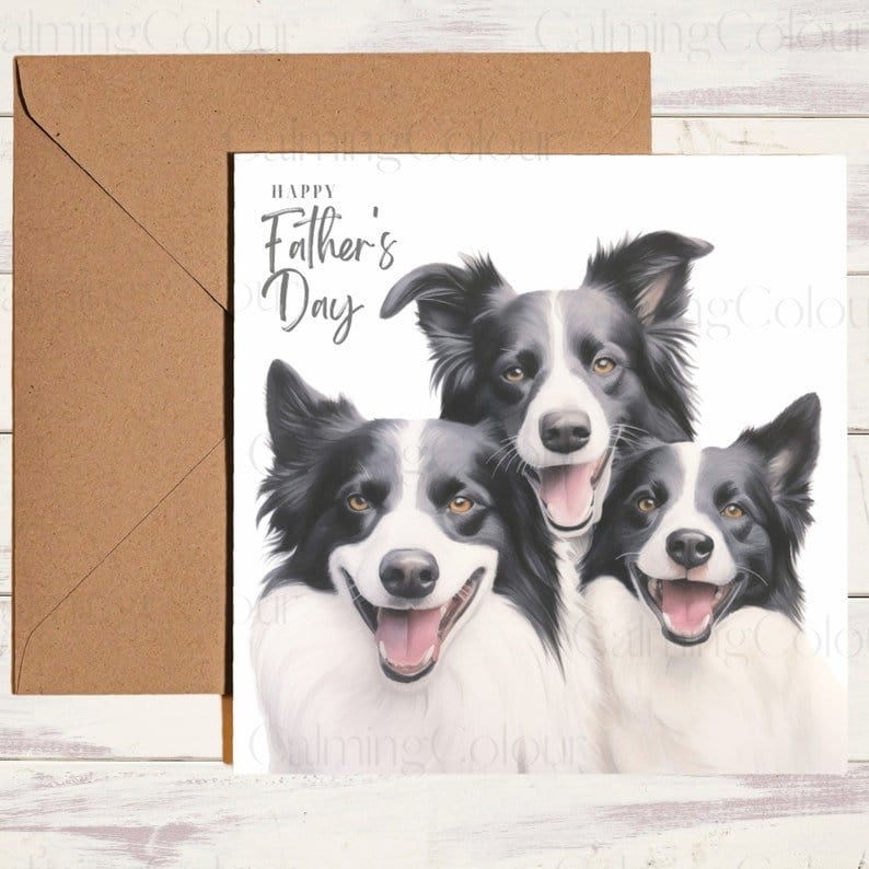 Border Collie Father's Day Card | Single Card | Calming Colour