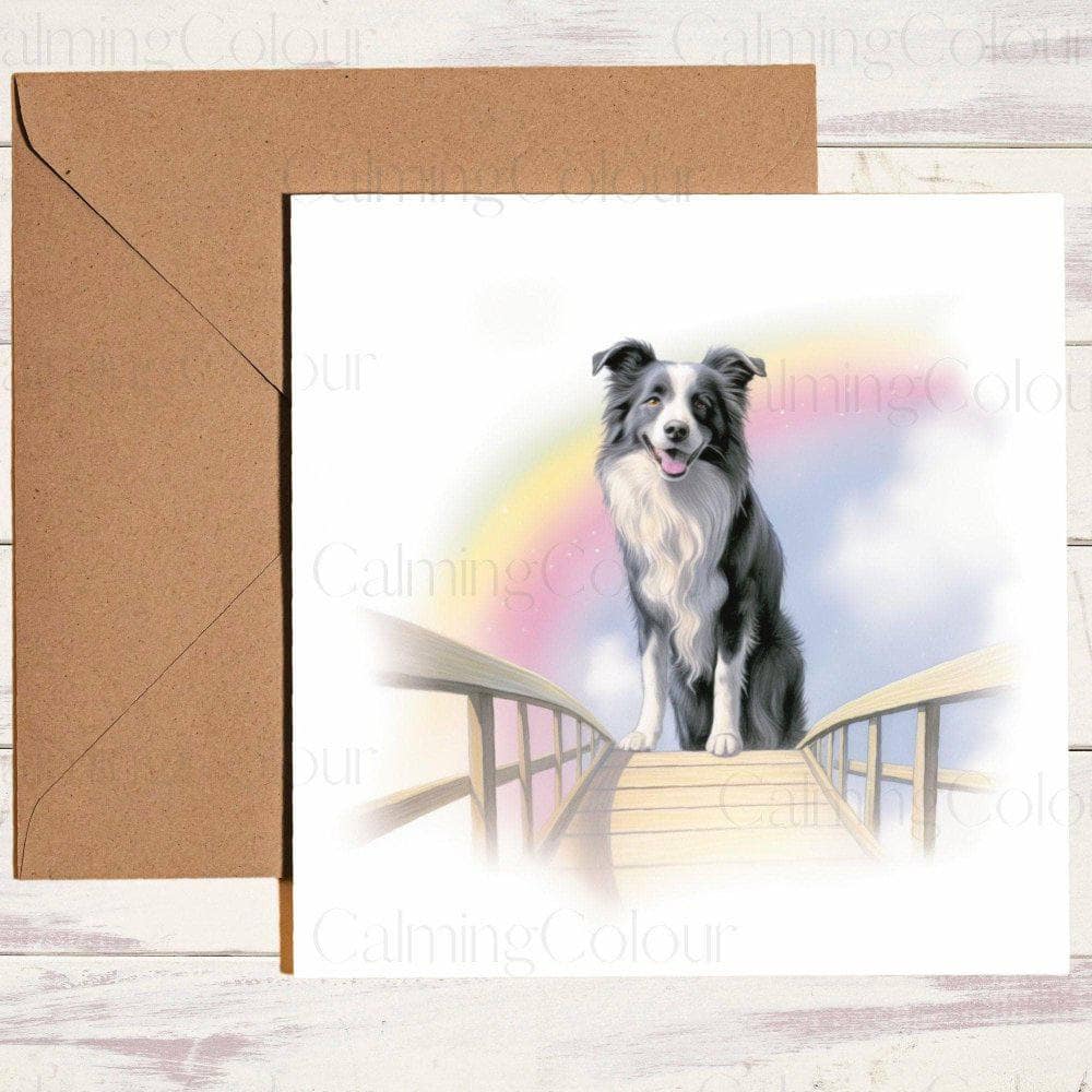 Border Collie Greeting Card | Remembrance | Rainbow Bridge | Memorial Card