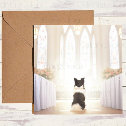 Border Collie Wedding Card | Card For Dog Lover | Calming Colour