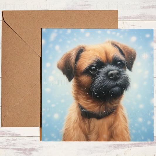 Border Terrier in the Snow | Christmas Card | Christmas Card
