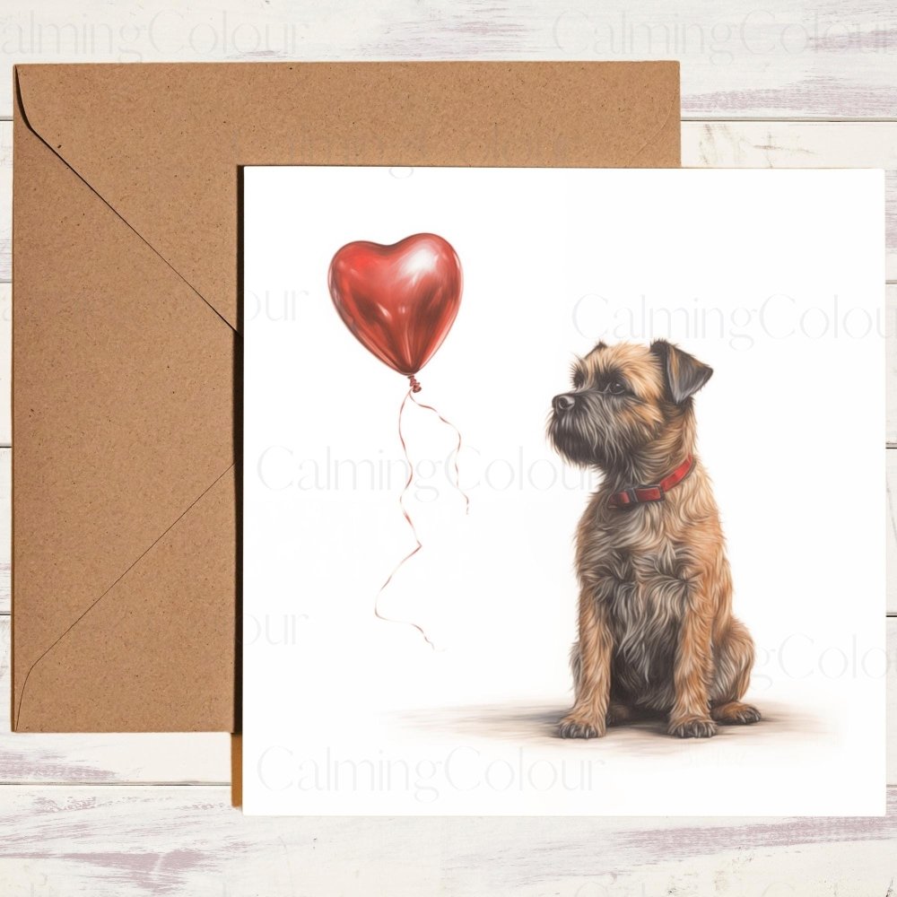 Border Terrier Valentine's Card | With Love | Anniversary | Valentine's Day