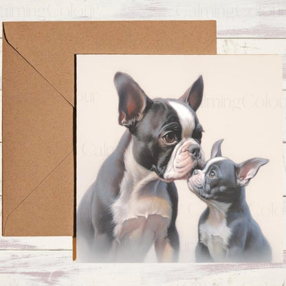 Boston Terrier Mother's Day Card | Dog Greeting Card for Mum | Mother's Day Card