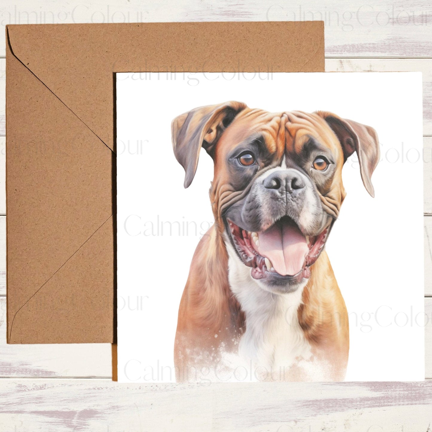 Boxer Dog | Smiling | Father's Day Card | Calming Colour