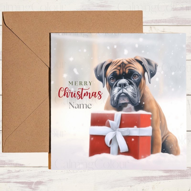 Boxer Dog Festive Design | Christmas Greeting Card | Christmas Card
