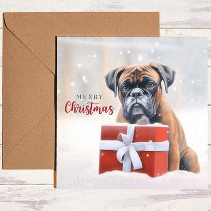 Boxer Dog Festive Design | Christmas Greeting Card | Christmas Card