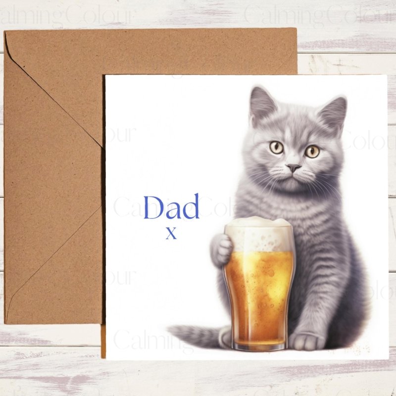 British Shorthair Cat Father's Day Card | With Love for Dad | Father's Day