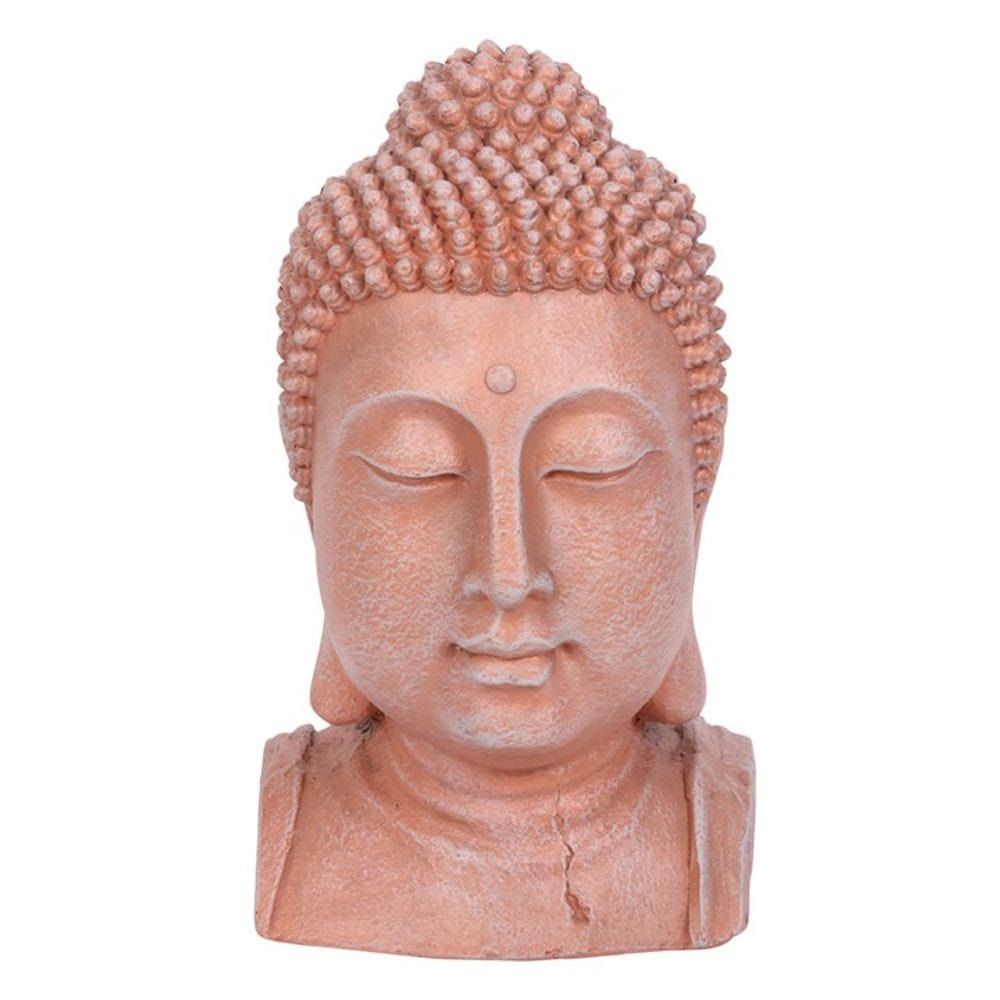 Buddha Head Ornament (41cm) | Terracotta Effect | Calming Colour