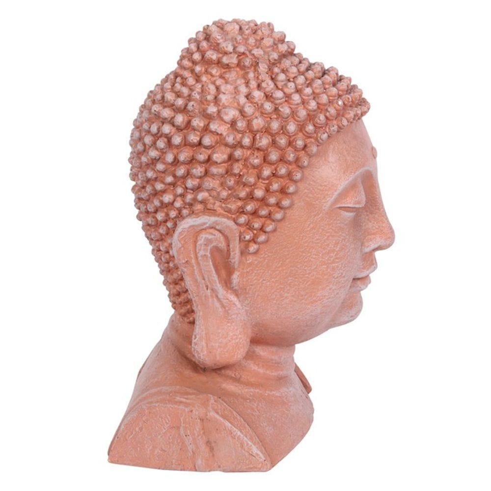 Buddha Head Ornament (41cm) | Terracotta Effect | Calming Colour