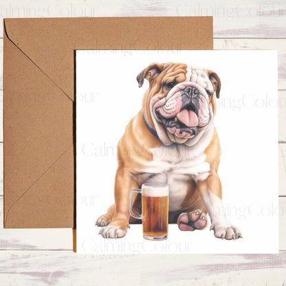 Bulldog Father's Day Card | Single Card | Calming Colour