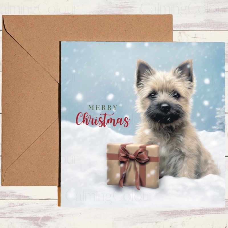 Cairn Terrier with Holiday Charm | Christmas Card | Christmas Card