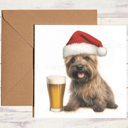 Cairn Terrier with Pint | Christmas Greeting Card | Christmas Card