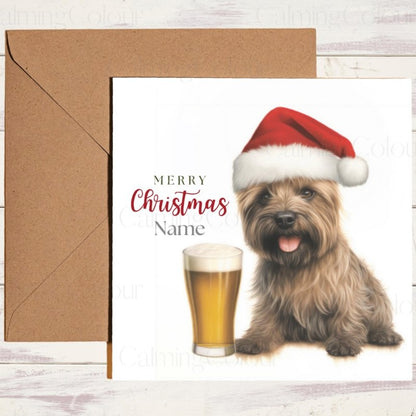 Cairn Terrier with Pint | Christmas Greeting Card | Christmas Card