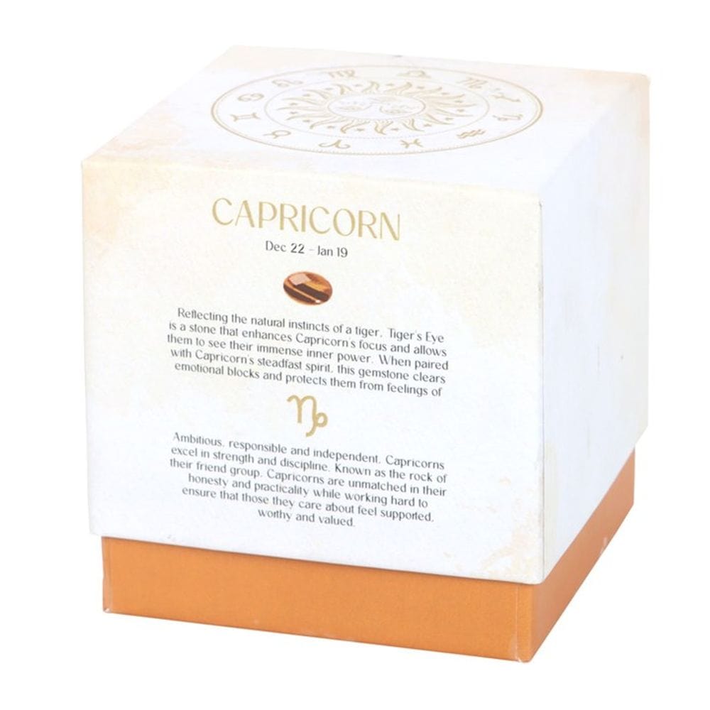 Capricorn Sandalwood & Jasmine Gemstone Zodiac Candle | Calming Colour