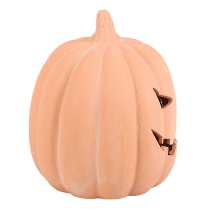 Carved Pumpkin Ornament | 22cm Terracotta | Calming Colour