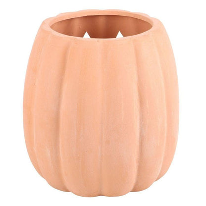 Carved Pumpkin Ornament | 25cm Terracotta | Calming Colour