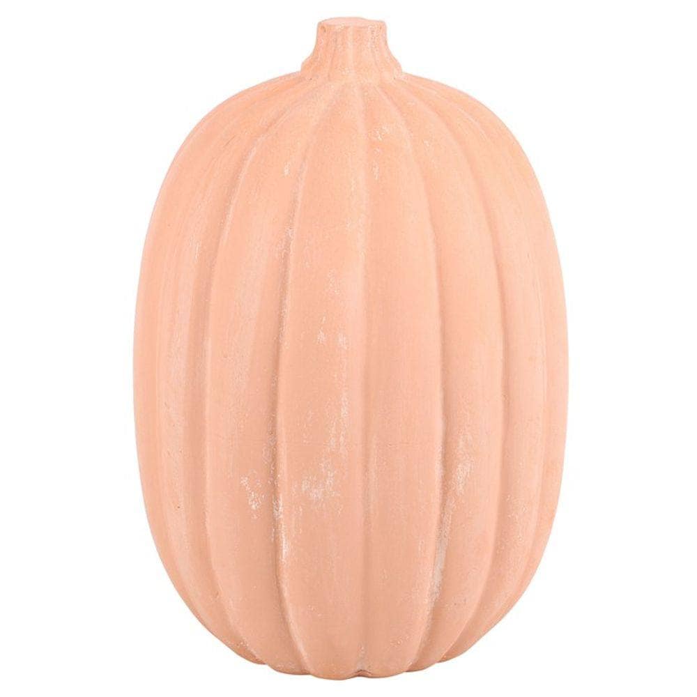 Carved Pumpkin Ornament | 30 cm Terracotta | Calming Colour