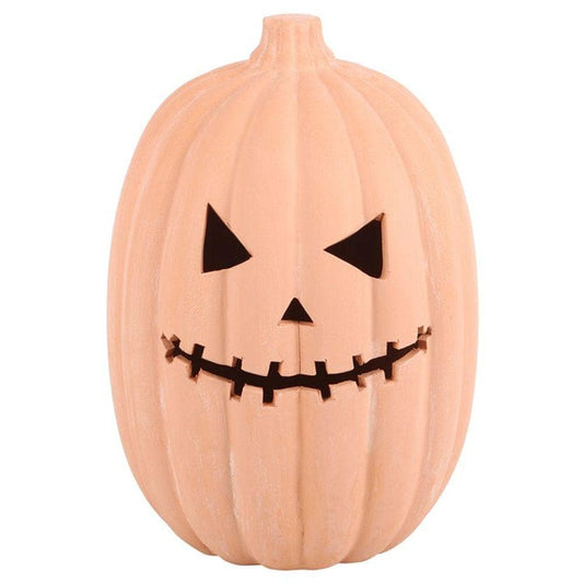 Carved Pumpkin Ornament | 30 cm Terracotta | Calming Colour