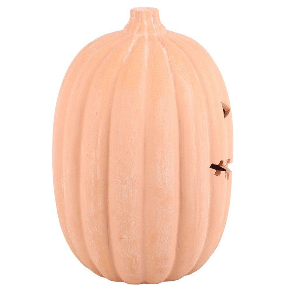 Carved Pumpkin Ornament | 30 cm Terracotta | Calming Colour