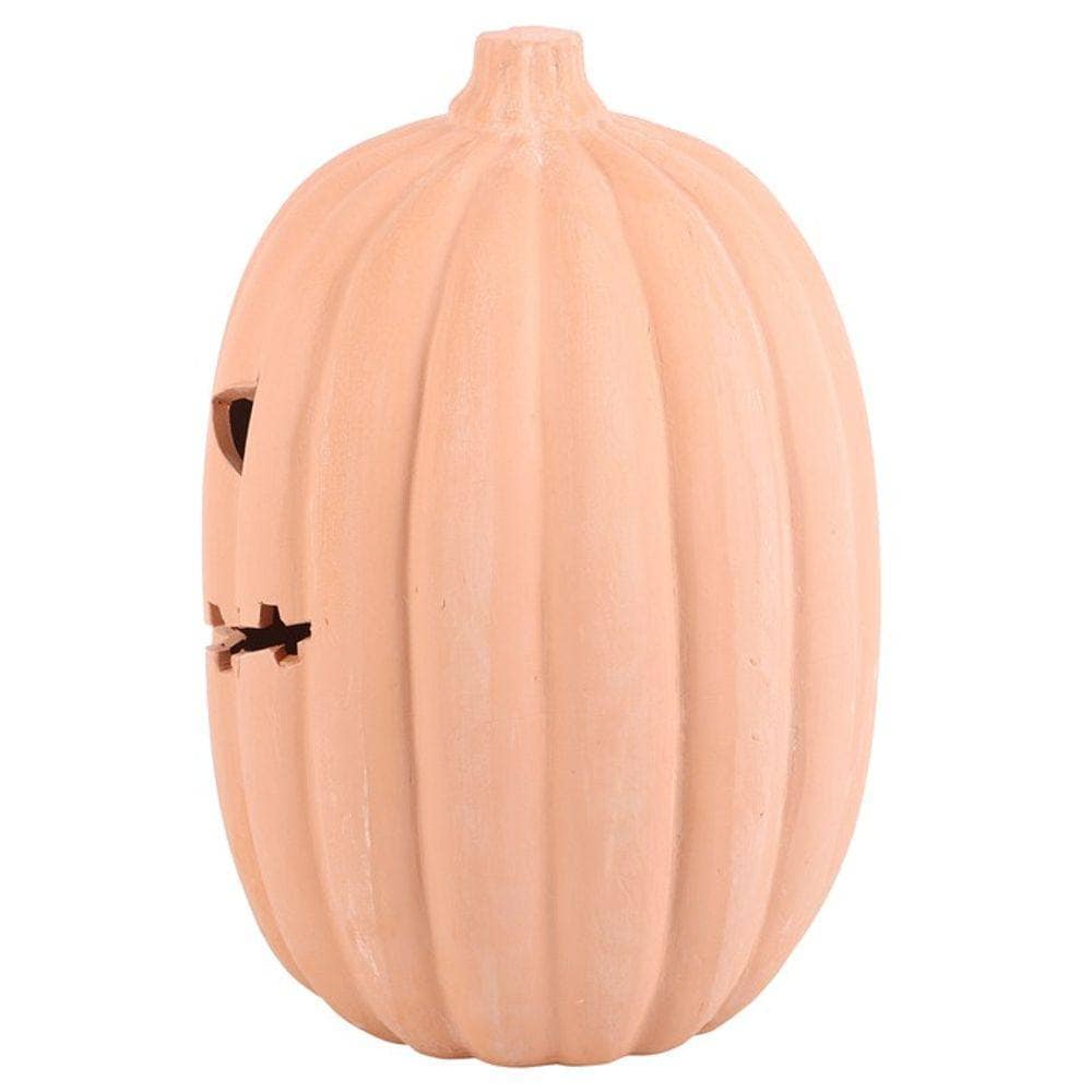 Carved Pumpkin Ornament | 30 cm Terracotta | Calming Colour