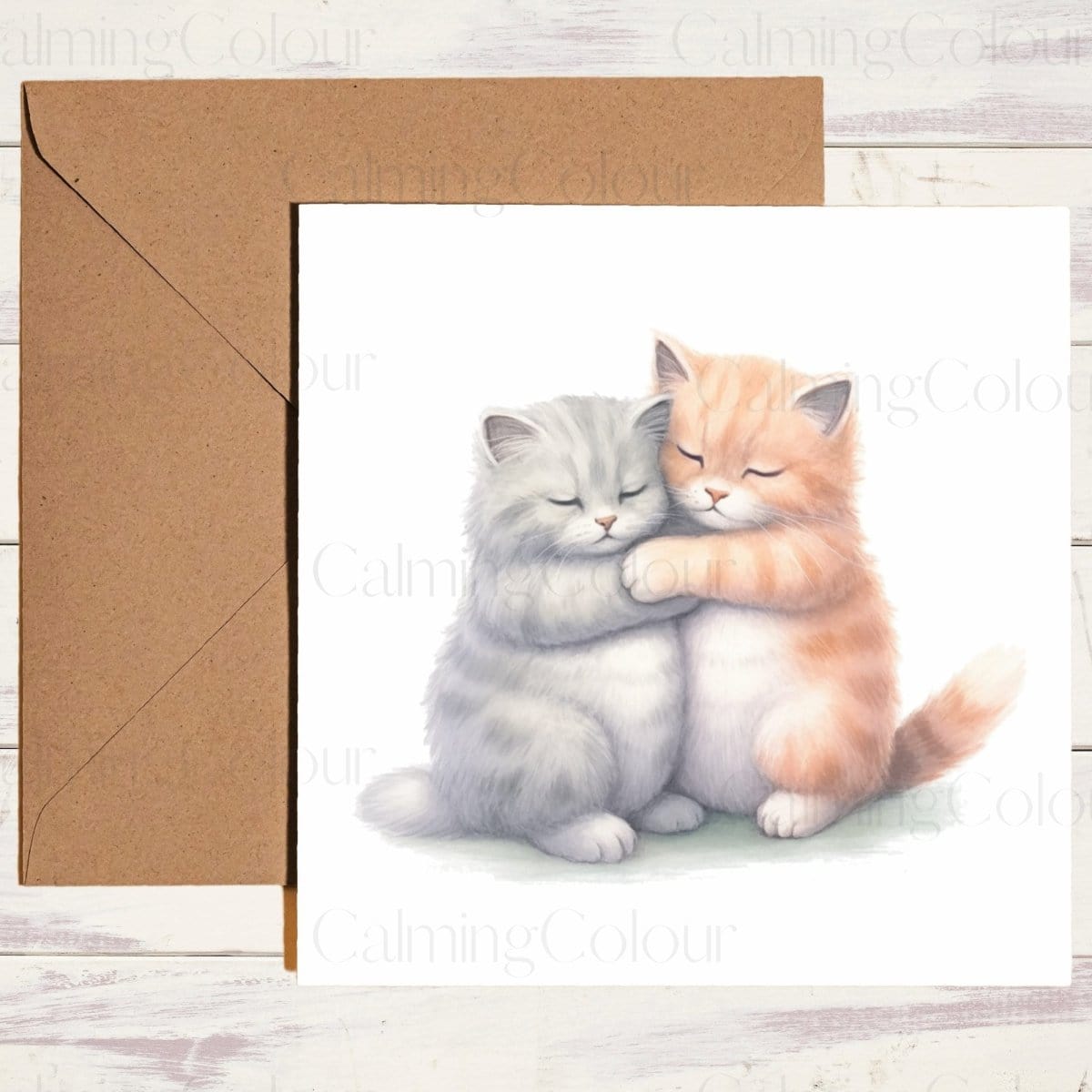 Cat Greeting Card | Single Card | Calming Colour