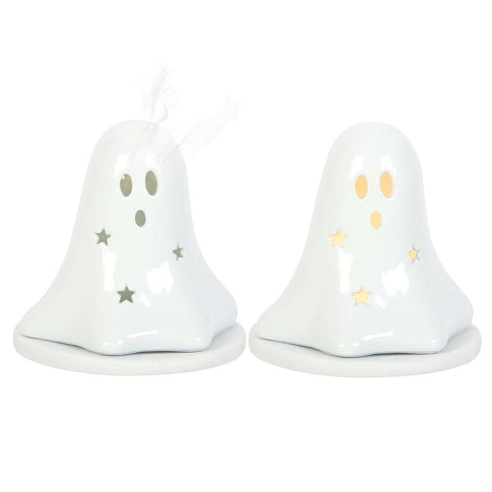 Ceramic Ghost Tealight | Incense Cone Holder | Calming Colour