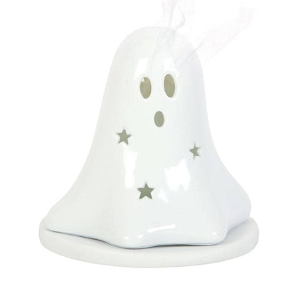 Ceramic Ghost Tealight | Incense Cone Holder | Calming Colour