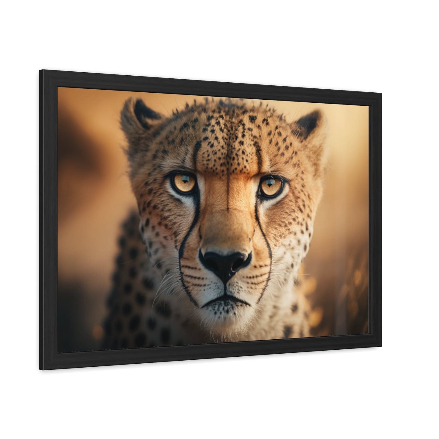 Cheetah - FRAMED Print "Whispers of the Savannah: Cheetah's Gaze" | Calming Colour