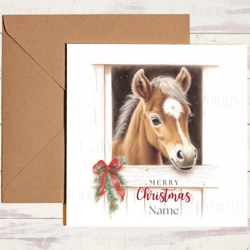 Chestnut Foal | Christmas Card | Christmas Card (Personalised)