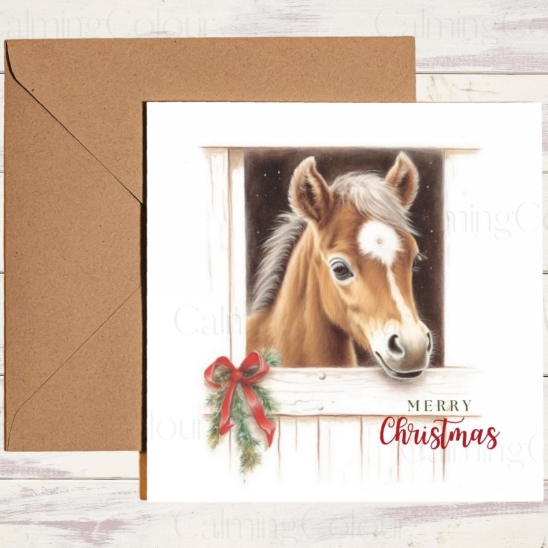 Chestnut Foal | Christmas Card | Christmas Card (Personalised)