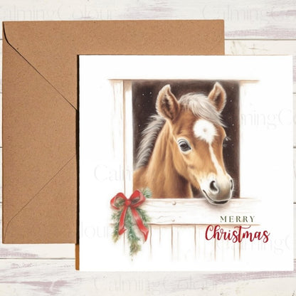 Chestnut Foal | Christmas Card | Christmas Card (Personalised)
