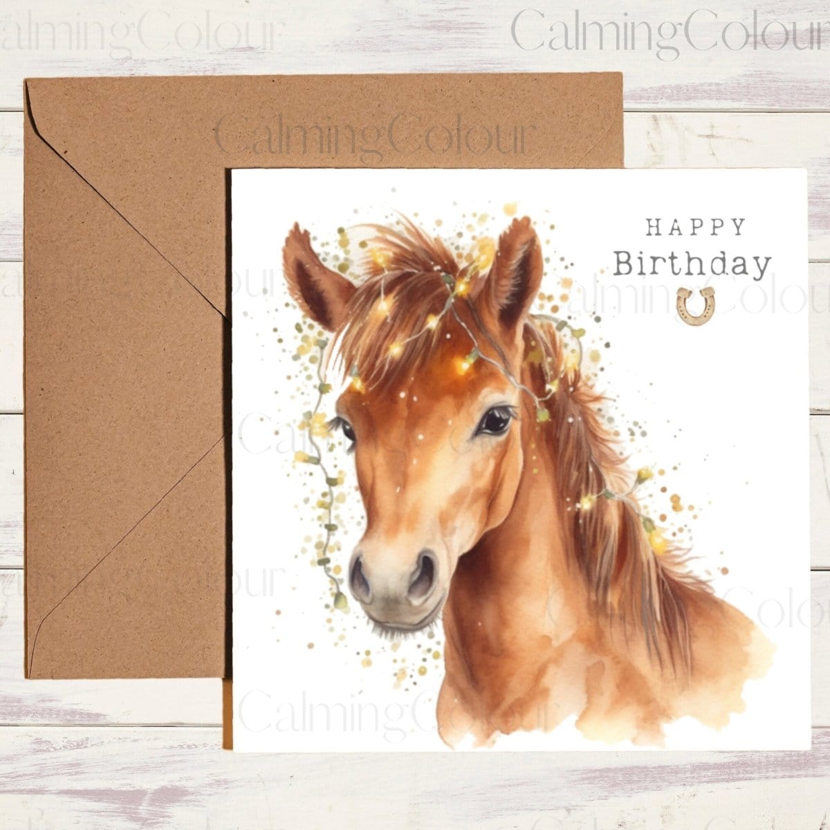 Chestnut Foal Greeting Card | Calming Colour