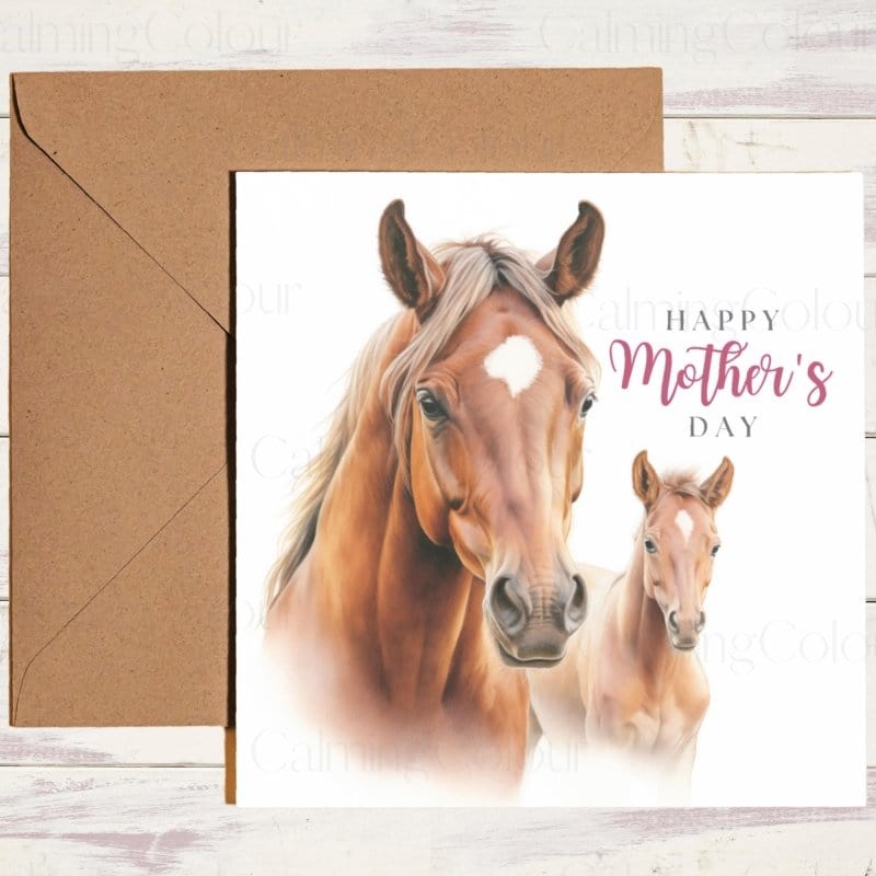 Chestnut Horse Mother's Day Card | Greeting Card for Mum | Mother's Day Card