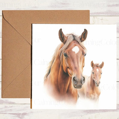 Chestnut Horse Mother's Day Card | Greeting Card for Mum | Mother's Day Card