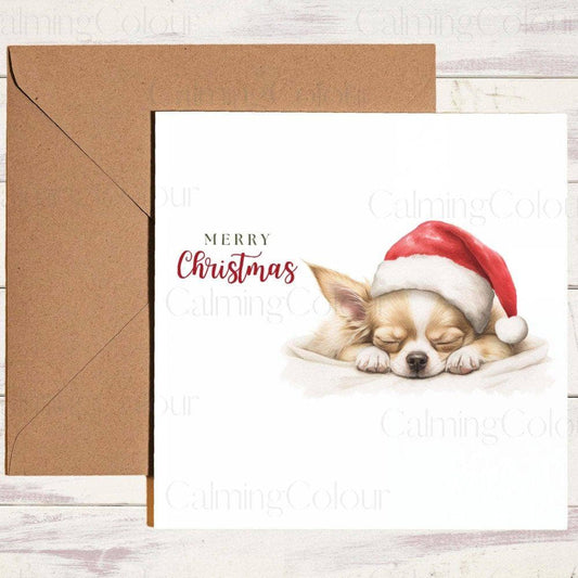 Chihuahua Sleeping at Christmas | Christmas Card | Christmas Card