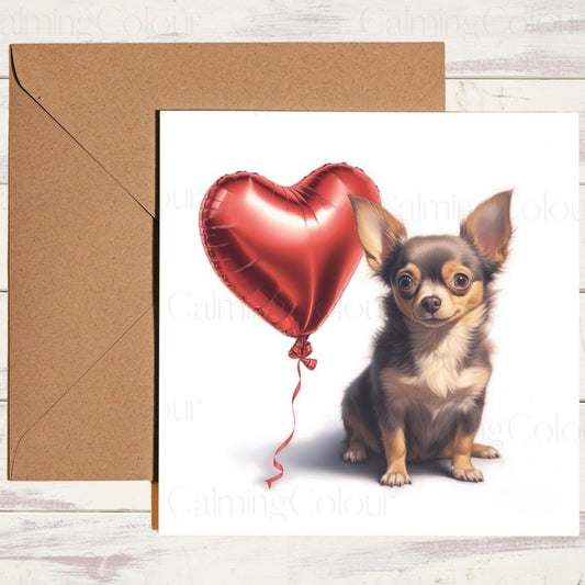 Chihuahua Valentine's Card | With Love | Anniversary | Valentine's Day