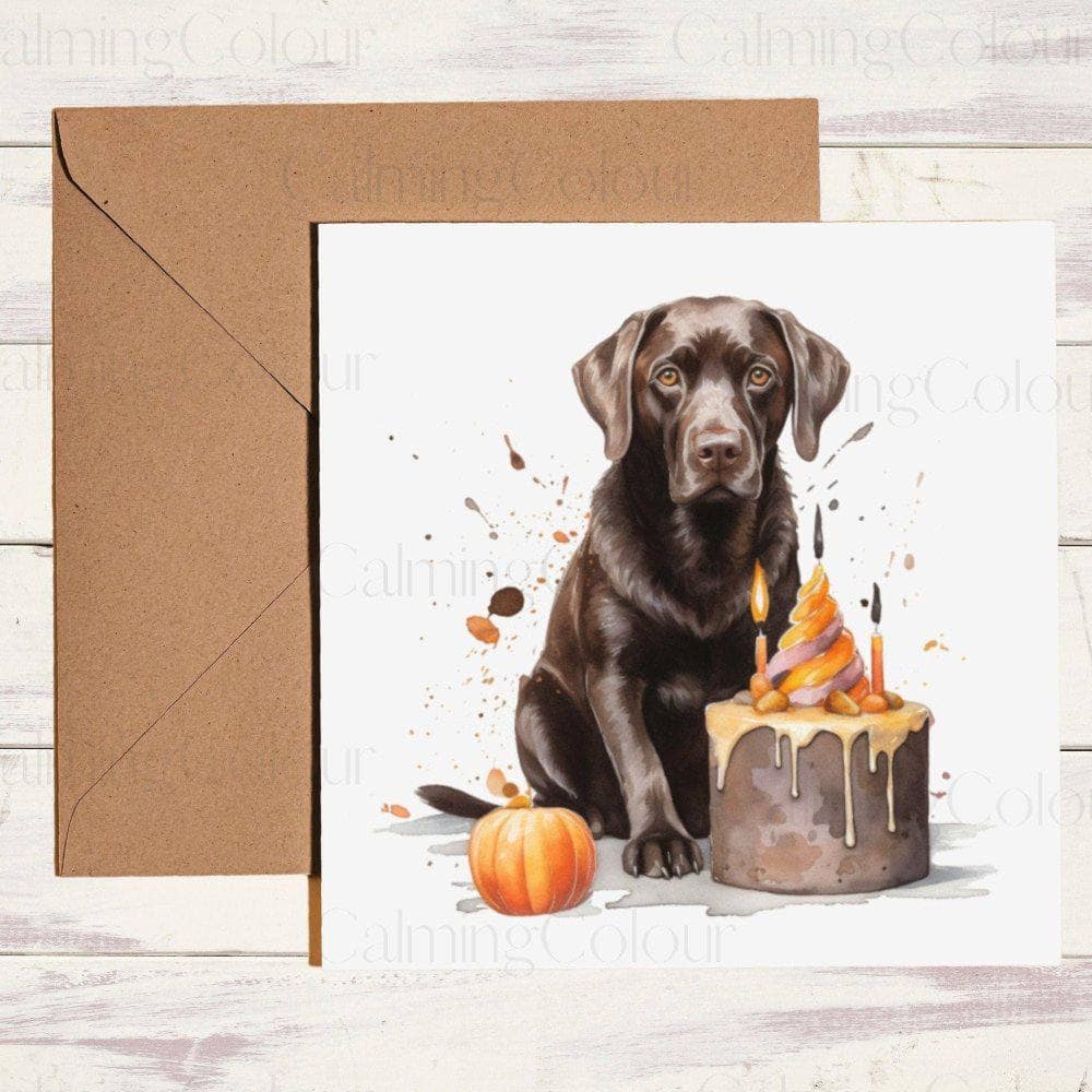 Chocolate Labrador | Birthday Card | Calming Colour