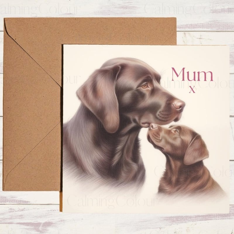 Chocolate Labrador Mother's Day | Dog Greeting Card for Mum | Mother's Day Card