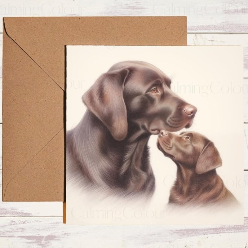 Chocolate Labrador Mother's Day | Dog Greeting Card for Mum | Mother's Day Card