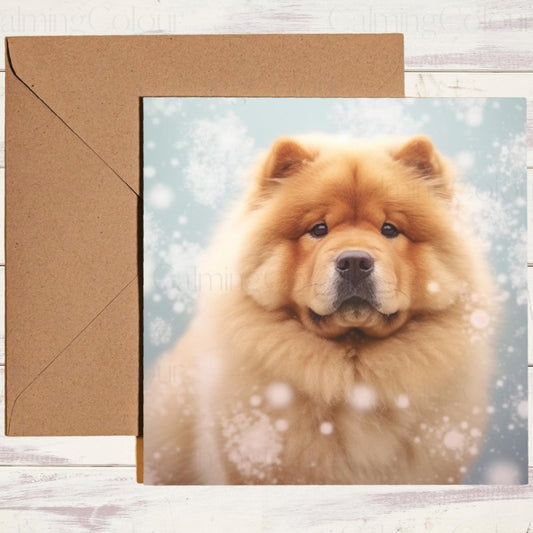 Chow Chow in Winter Scene | Christmas Card | Christmas Card