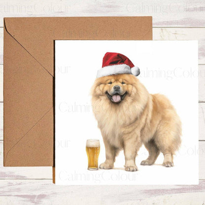 Chow Chow with a Festive Pint | Christmas Card | Christmas Card