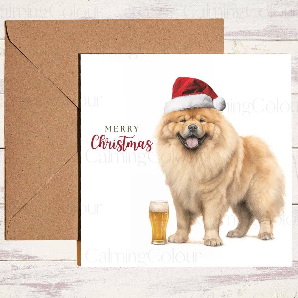 Chow Chow with a Festive Pint | Christmas Card | Christmas Card