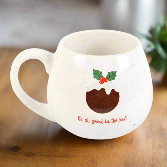 Christmas Pudding Mug Gift | Rounded Christmas Mug | Calming Colour