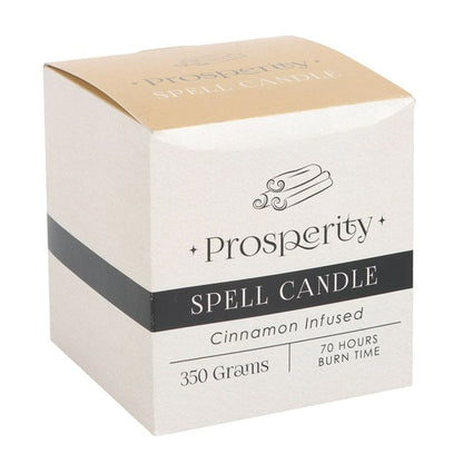 Cinnamon Infused Prosperity Spell Candle | Calming Colour